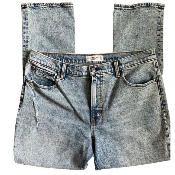 Abercrombie & Fitch The 90’s Skinny High-Rise Jeans Acid Wash Size 16 Short - Picture 5 of 9